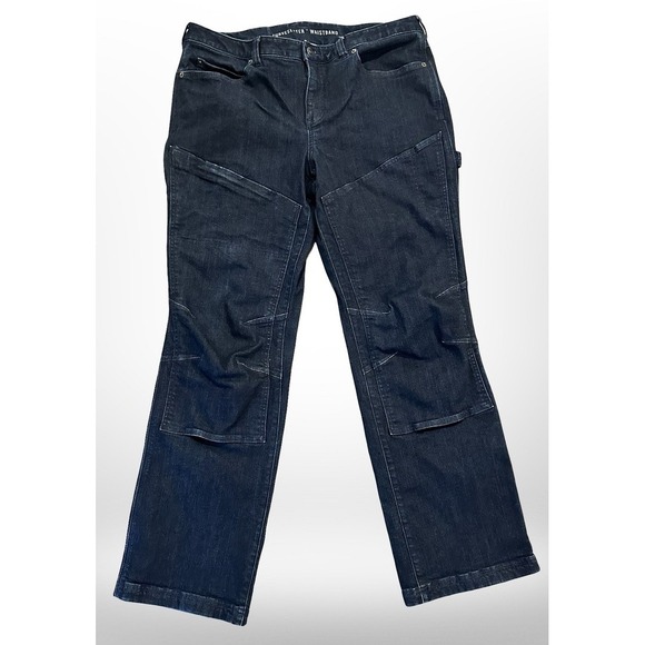 Duluth Trading Jeans Womens 16 Double Knee Workwear Carpenter Utility Denim - Picture 1 of 8